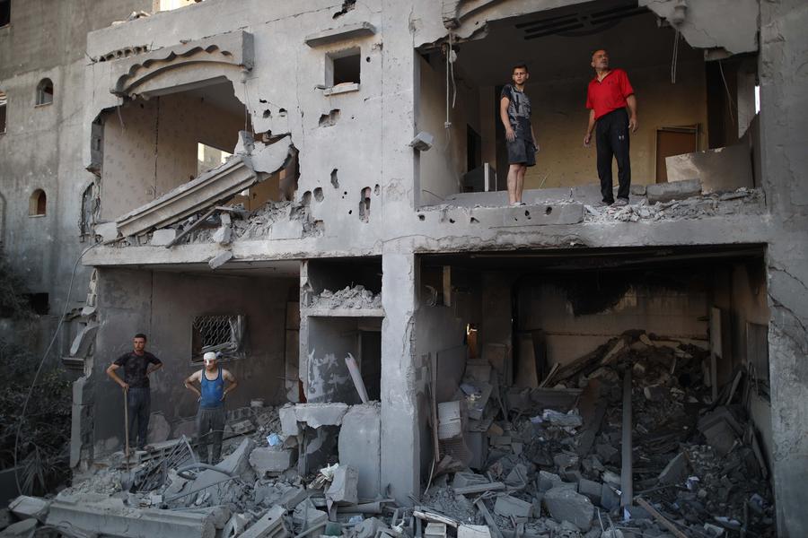 A building in Gaza destroyed by an Israeli airstrike. Photo: Xinhua