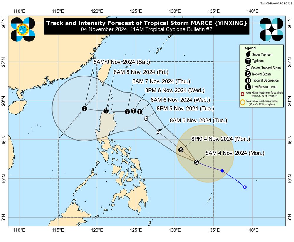 Con bao moi hinh thanh sau bao Kong-rey. Anh: PAGASA