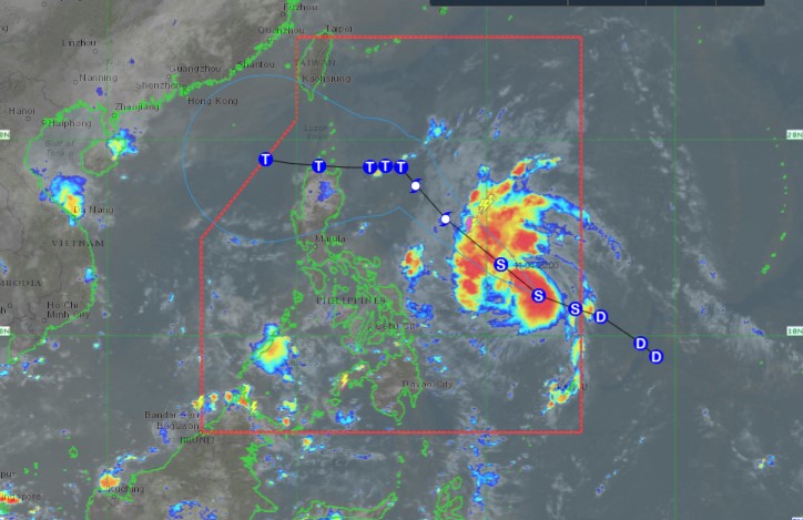 Forecast of the path of storm Marce. Photo: PAGASA