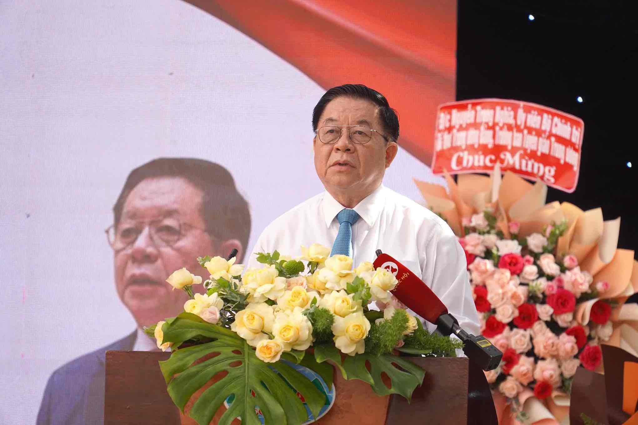 Head of the Central Propaganda Department Nguyen Trong Nghia gave a speech at the opening ceremony of Lilama 2 International Technology College. Photo: HAC