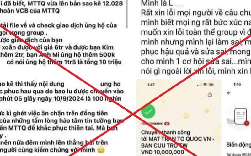 Many people edit the donation amount to polish their names and banners on social networks. Photo: Vu Linh