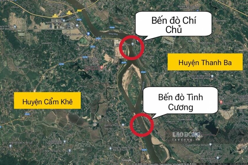 2 bến đò quan trọng nhất tại huyện Cẩm Khê hiện tại. Ảnh: Tô Công.