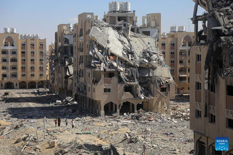A building in Gaza destroyed by an Israeli airstrike. Photo: Xinhua