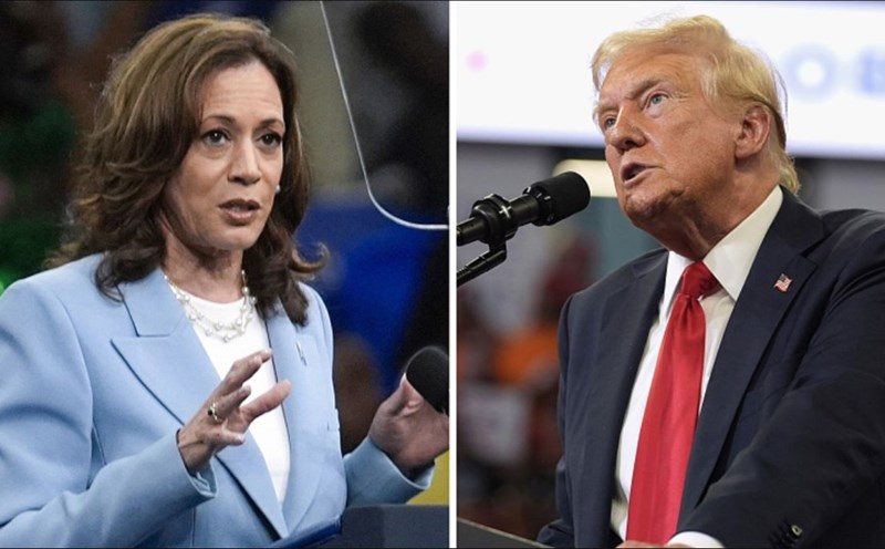 Ms. Harris and Mr. Trump are neck and neck in the US election polls. Photo: Xinhua