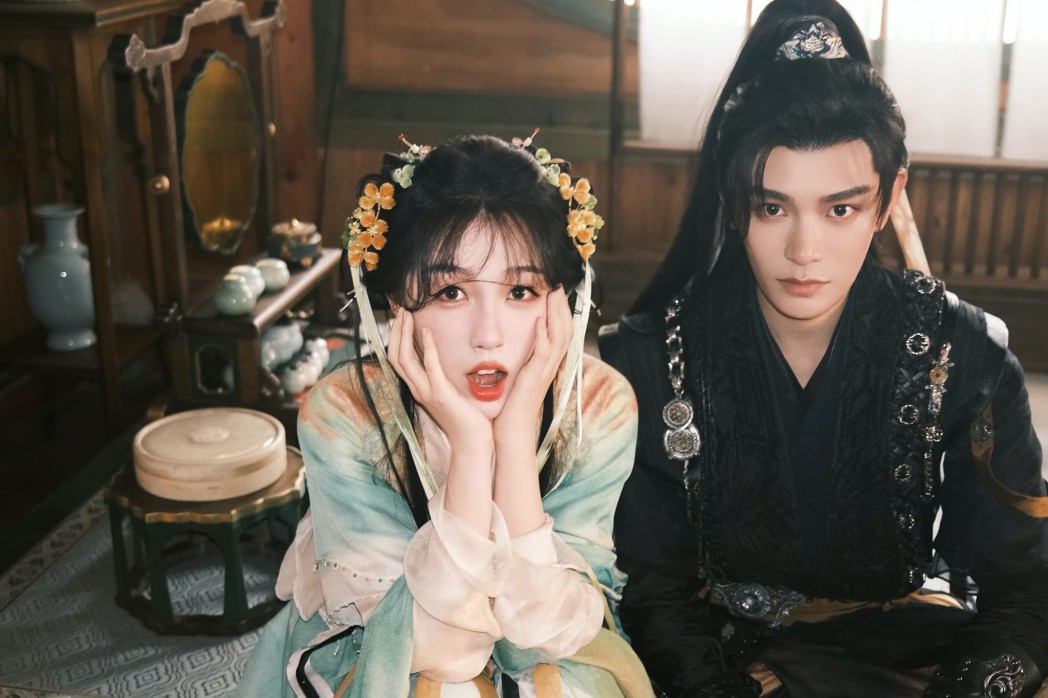 Dinh Vu He and Ngu Thu Han have good chemistry when acting together. Photo: Weibo