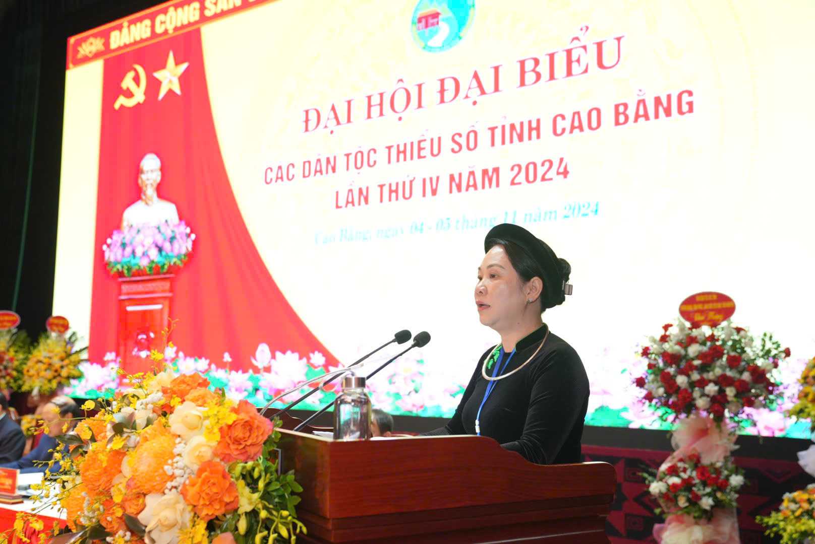 Bà Nông Thị Hà - Thứ trưởng, Phó chủ nhiệm Ủy ban Dân tộc phát biểu tại sự kiện. Ảnh: Hoàng Điệp.