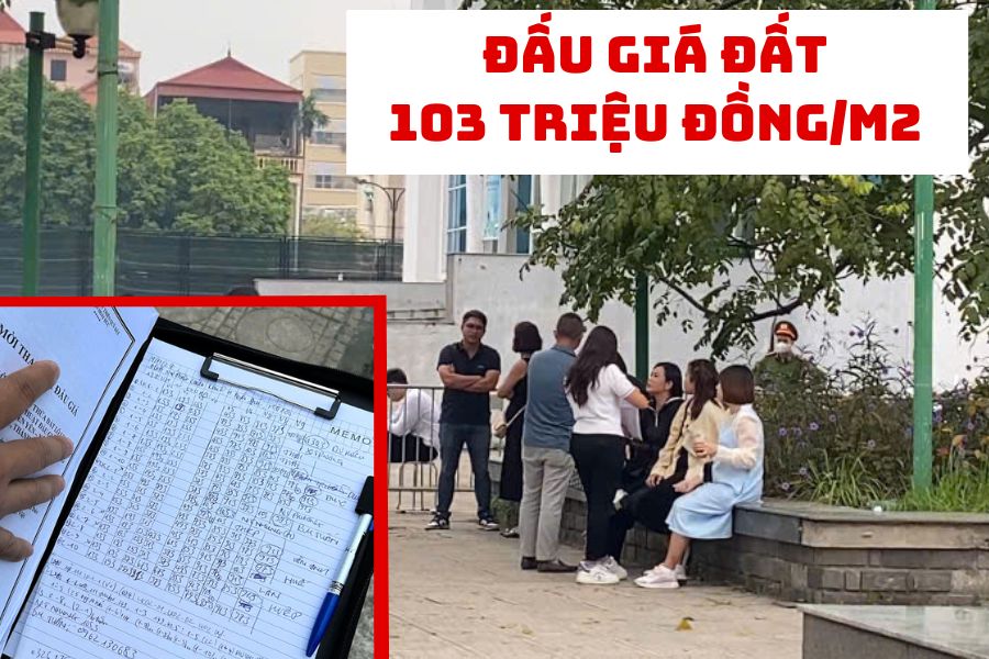 At the end of the auction of 20 plots of land in Hoai Duc district (Hanoi) on November 4, the lot with the highest winning bid was 103.3 million VND/m2. Photo: Nhu Ha