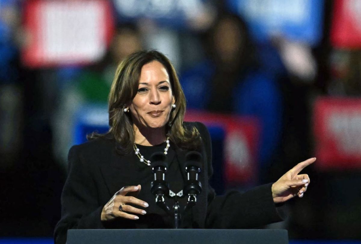 Ba Kamala Harris phat bieu tai buoi van dong tranh cu cuoi cung o Philadelphia, Pennsylvania, ngay 4.11.2024. Anh: AFP