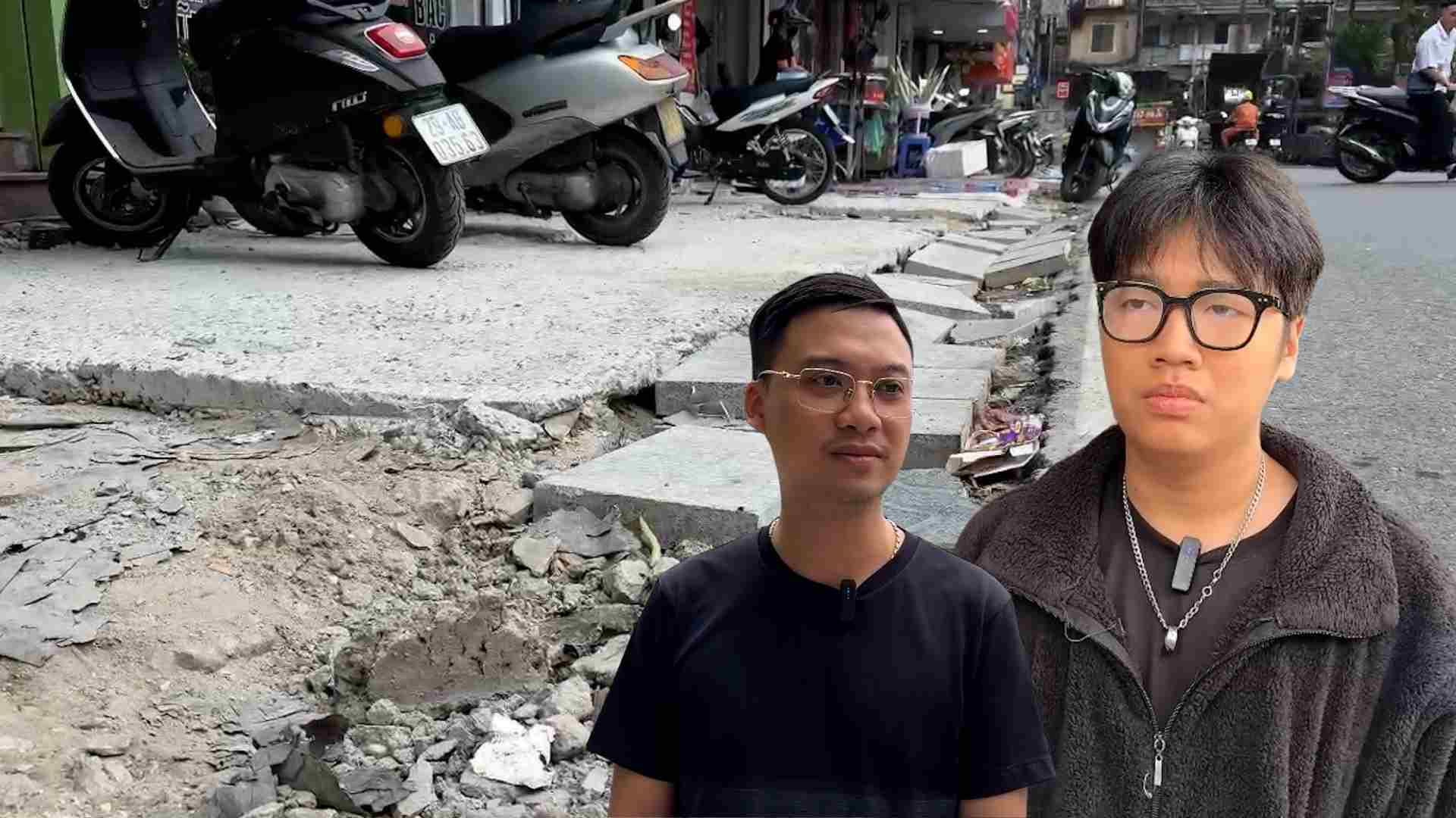 People complain because the sidewalk was dug up and left unfinished