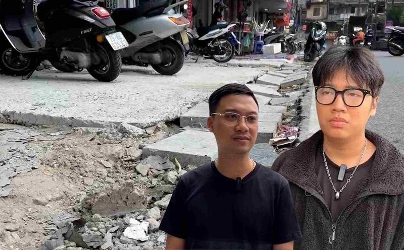 People complain because the sidewalk was dug up and left unfinished