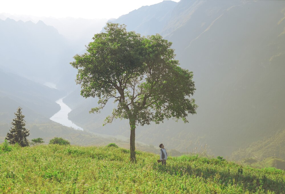 “Dieu minh an tuong nhat o Suoi Thau chinh la con song Chay truoc mat thao nguyen. Song nam giua 2 day nui da trang lon trung diep o hai ben, mau nuoc xanh ngoc tao cam vua hung vi vua tho mong”, nam du khach chia se. Anh: NVCC