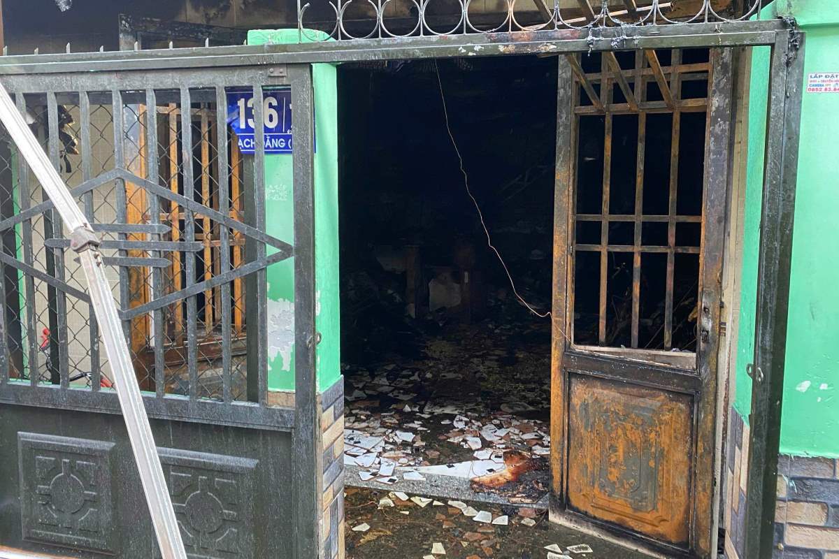 Scene of the house fire. Photo: Khanh Ly