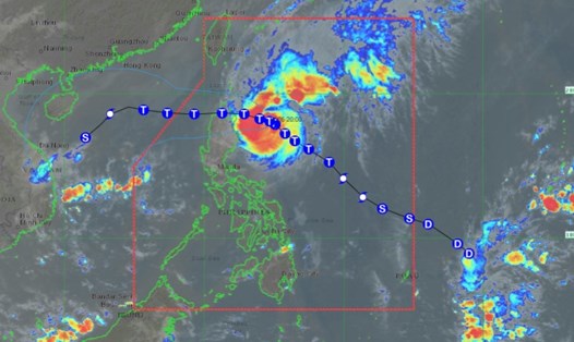 Dự báo hướng đi của bão Yinxing. Ảnh: PAGASA