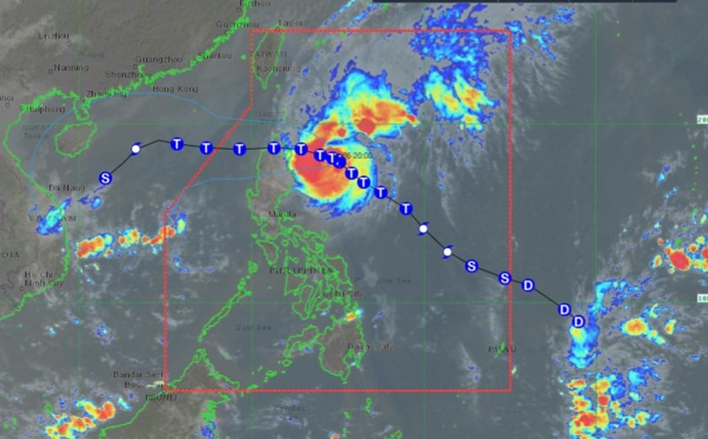 Forecast of the path of typhoon Yinxing. Photo: PAGASA