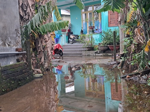 Group 7 area of ​​Con Mong village (Hoa Phuoc commune, Hoa Vang district, Da Nang city) is flooded after every rain (photo taken on November 6). Photo: Nguyen Linh