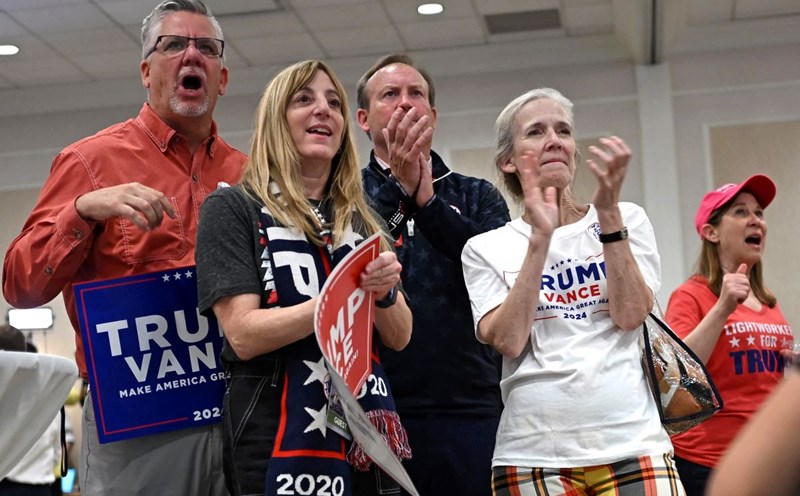 Voters support Donald Trump and the Republican Party in Pewaukee, Wisconsin, November 5, 2024. Photo: AFP