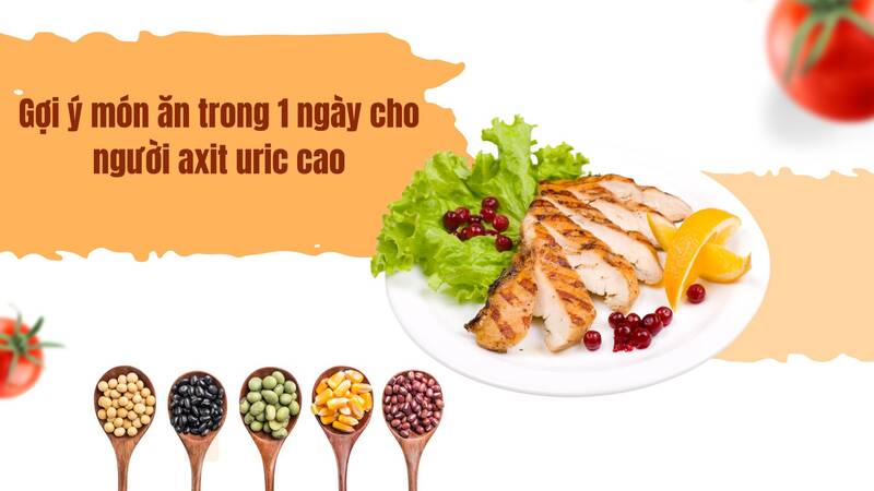 Suggested dishes for 1 day for people with high uric acid.