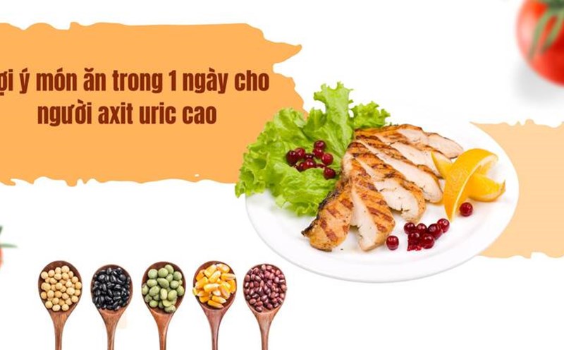Suggested dishes for 1 day for people with high uric acid.