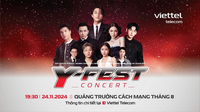 Dan Line-up khung cua Viettel Y-Fest 2024 hua hen tao nen bua tiec am nhac man nhan giua bau troi Thu do. Anh: Viettel