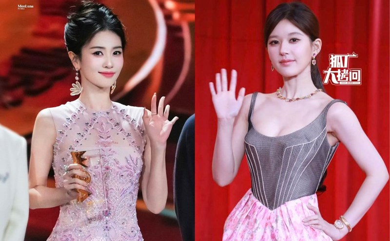 Bai Lu and Zhao Lusi's appearance at the 2024 Weibo Vision Night. Photo: Weibo