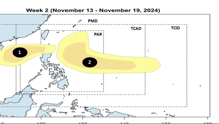 Ap thap moi co tiem nang manh len thanh bao so 8 du bao di vao Bien Dong ngay sau bao Yinxing. Anh: PAGASA