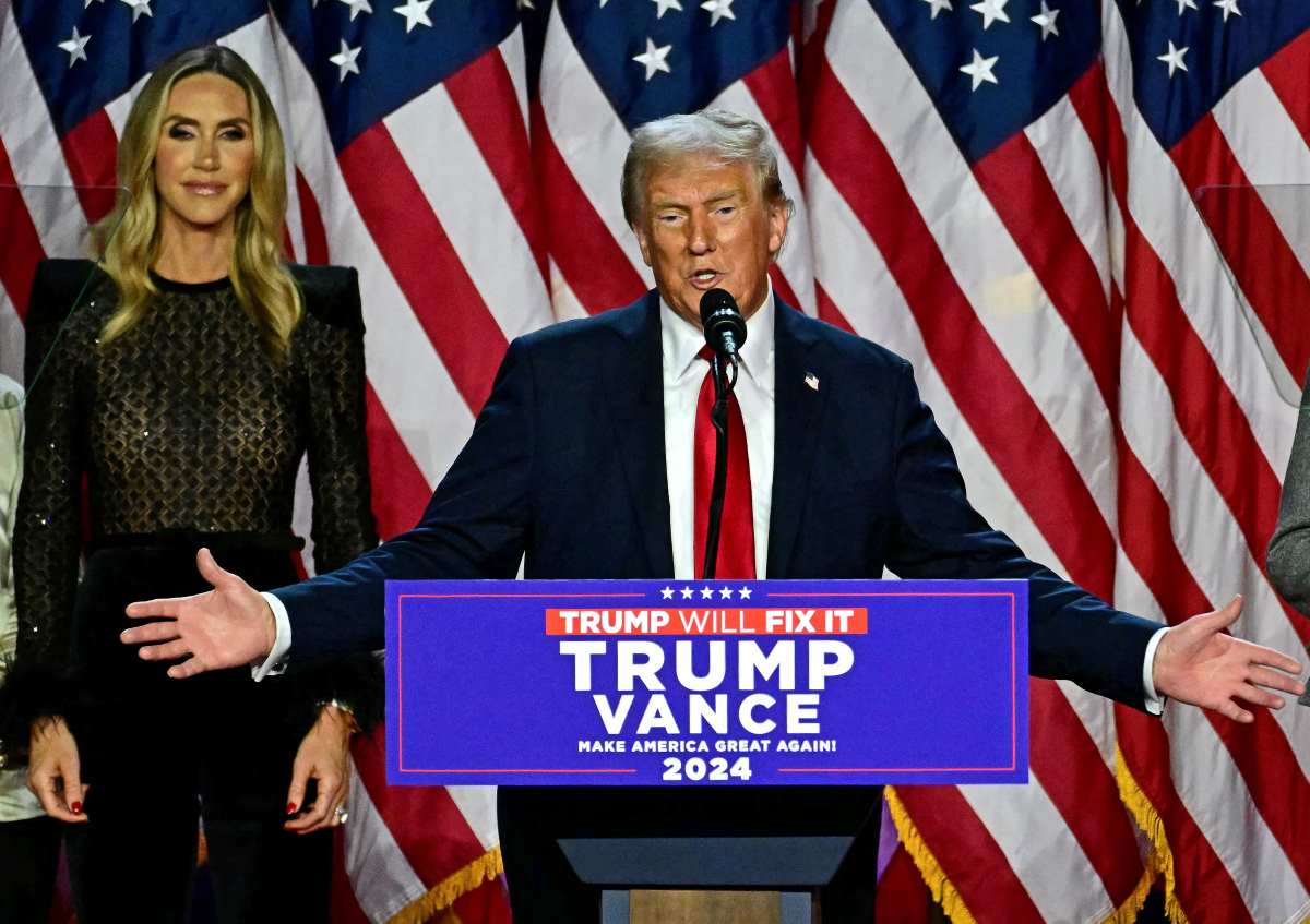 Donald Trump speaks at an election night event in West Palm Beach, Florida, USA. Photo: AFP