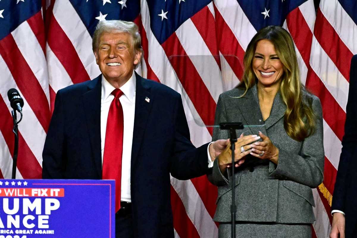 Mr. Donald Trump and his wife Melania Trump at an election night event in West Palm Beach, Florida, early morning November 6, 2024. Photo: AFP