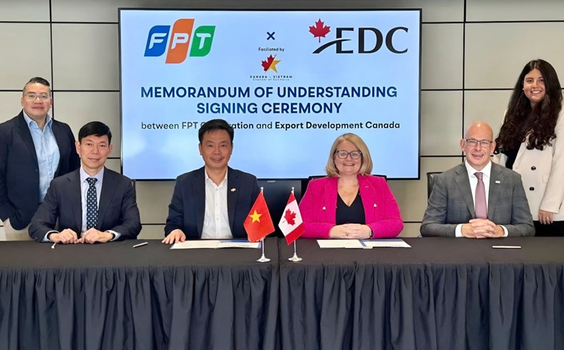 EDC and FPT announced their partnership, opening a new chapter in strategic cooperation between Canada and Vietnam. Photo: FPT