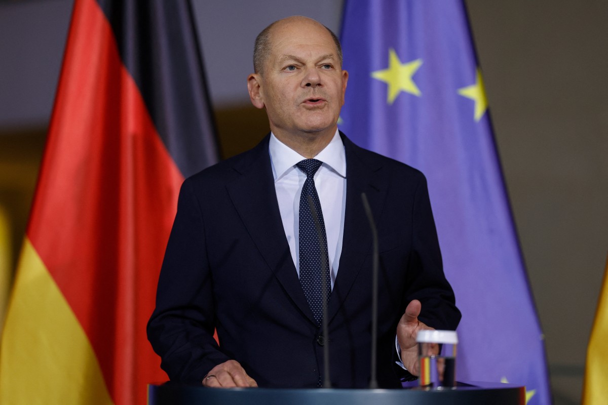 German Chancellor Olaf Scholz speaks at a press conference at the Chancellery in Berlin after a coalition committee meeting on November 6, 2024. Photo: AFP