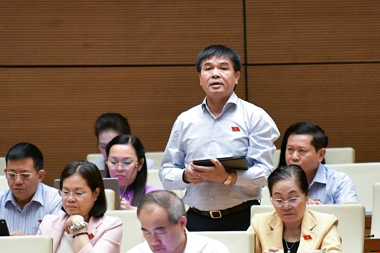 Delegate Nguyen Huu Toan talks about Mr. Nguyen Cao Tri's Dai Ninh project. Photo: Quochoi.vn