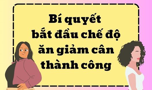 Bí quyết bắt đầu chế độ ăn giảm cân thành công. Đồ họa: Kim Thủy