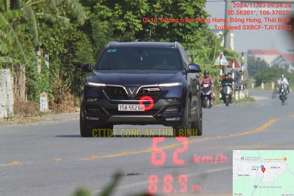Vehicles fined in Thai Binh. Photo: Thai Binh Police