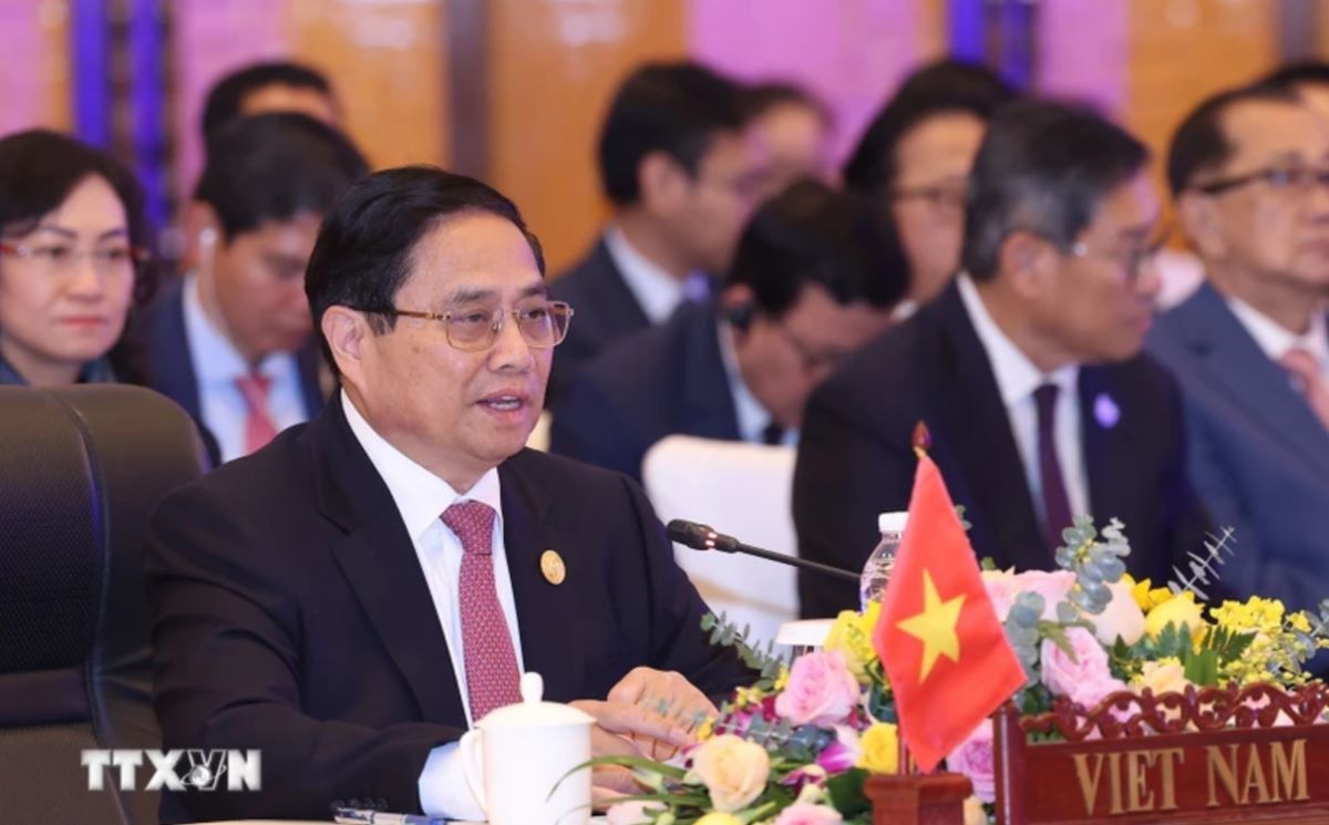 Prime Minister Pham Minh Chinh speaks at the 10th ACMECS Conference. Photo: VNA