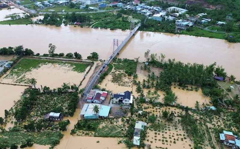 On October 27, although the rainfall was not heavy, flooding occurred in Nam My village, Hoa Bac commune, Hoa Vang district, Da Nang city. Photo: My Linh