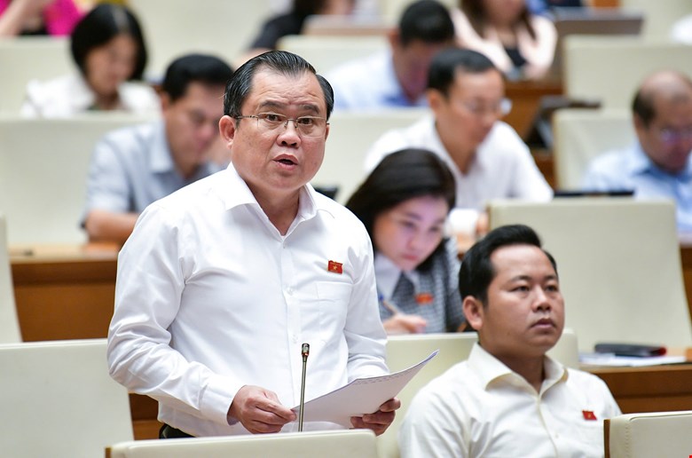 Delegate Nguyen Tam Hung said that it is necessary to add a provision requiring the entire electricity price structure to be made public to the people. Photo: Quochoi.vn