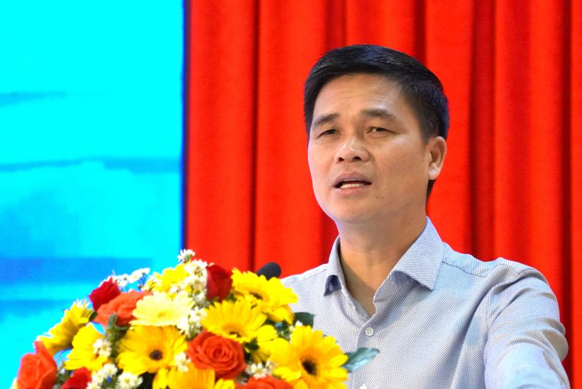 Mr. Ngo Duy Hieu - Vice President of the Vietnam General Confederation of Labor - spoke at the opening ceremony of the training course. Photo: Thanh An