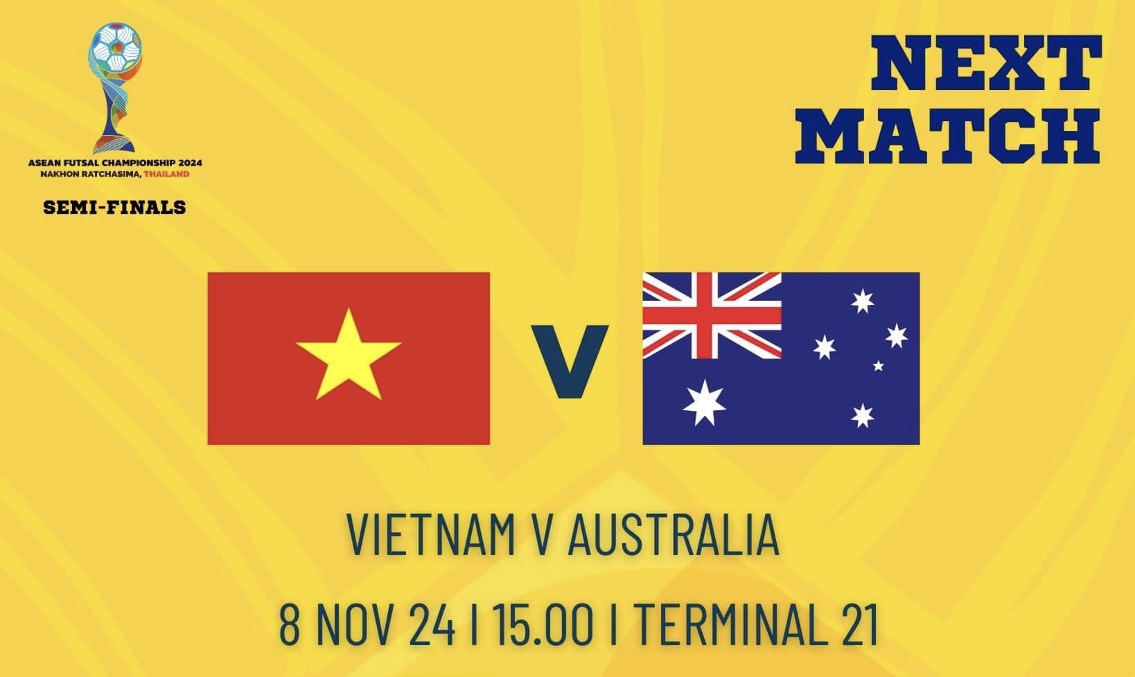 Vietnam futsal team meets Australia in the semi-finals of the 2024 Southeast Asian Championship. Photo: Changsuek