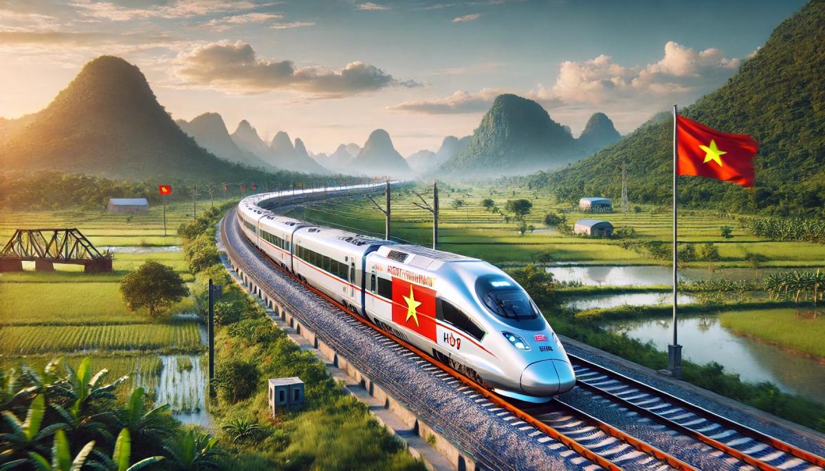 Graphic image of the North-South high-speed railway line. Graphic image: AI drawing