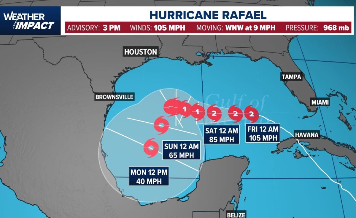 Bao Rafael. Anh: Weather Impact/KHOU 11