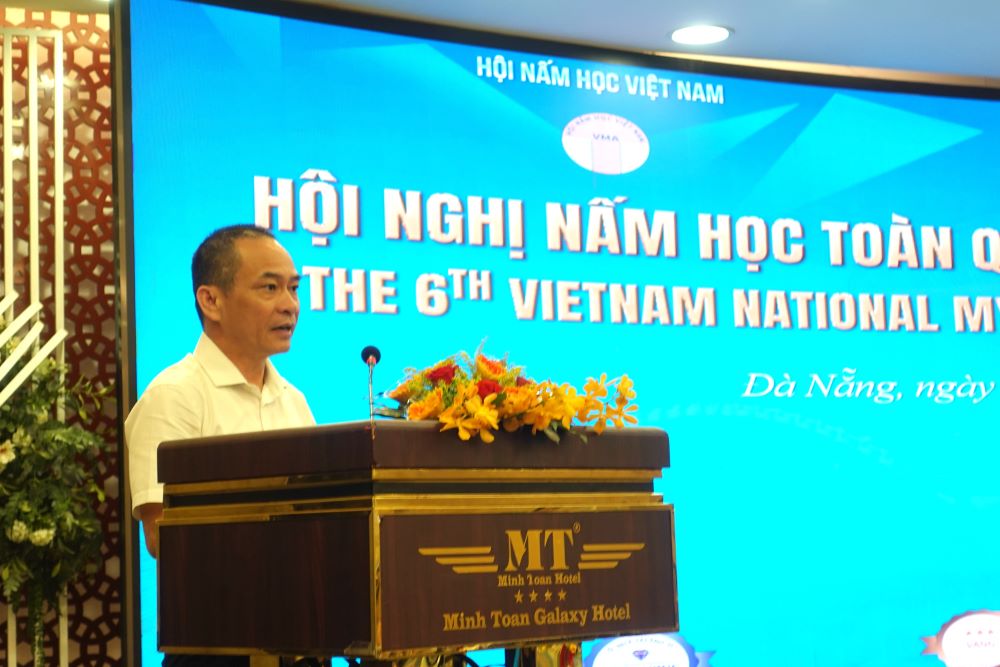 TS. Phạm Châu Huỳnh - Giám đốc Trung tâm Công nghệ Sinh học Đà Nẵng phát biểu tại hội nghị. Ảnh: Trần Thi