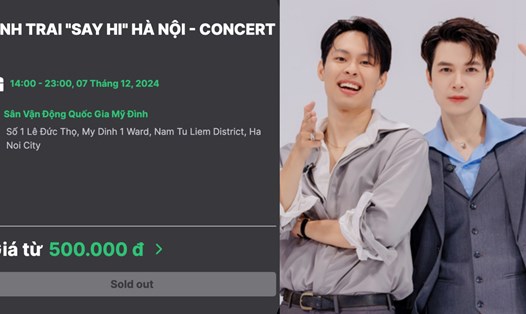 Trang bán vé "Anh trai say hi" hiển thị đã hết vé. Ảnh: Nhà sản xuất