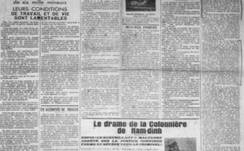 Newspapers reported daily on the developments of the General Strike of thirty thousand miners in Hon Gai Cam Pha. Photo: Document