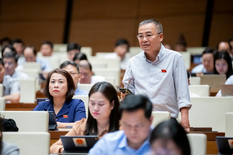 Delegate Nguyen Lan Hieu said that pharmacies that are allowed to sell online must ensure that they meet the standards issued by the Ministry of Health. Photo: Quochoi.vn