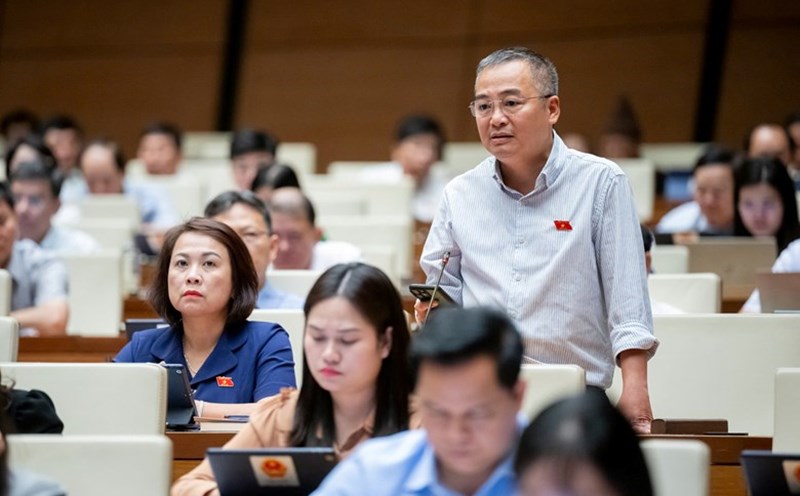 Delegate Nguyen Lan Hieu said that pharmacies that are allowed to sell online must ensure that they meet the standards issued by the Ministry of Health. Photo: Quochoi.vn