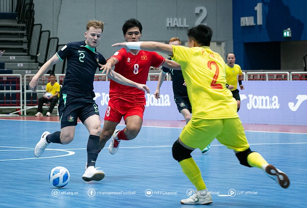 Tinh than chien dau quat cuong nhu nhung chien binh chinh la thu vu khi de tuyen futsal Viet Nam hien ngang tien vao chung ket futsal Dong Nam A 2024. Anh: VFF