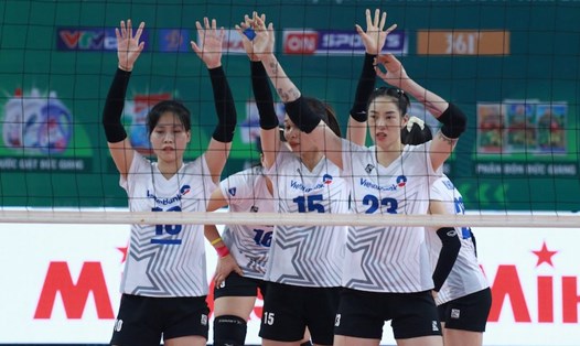 Vietinbank tìm kiếm chiến thắng đầu tiên ở giai đoạn 2 giải bóng chuyền quốc gia 2024. Ảnh: VFV