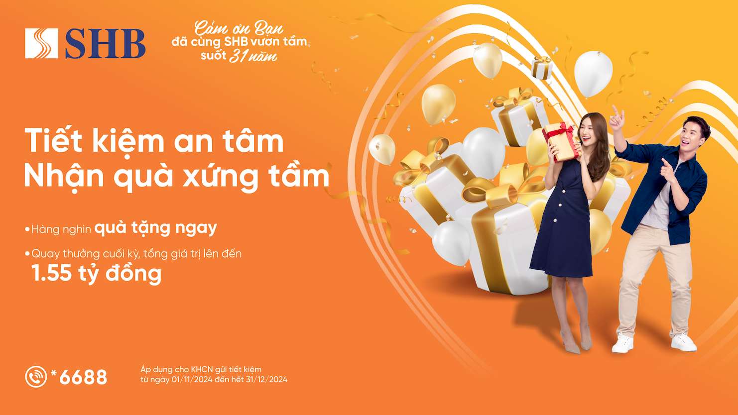 The total value of the end-of-period lucky draw gifts is up to 1.55 billion VND. Photo: SHB