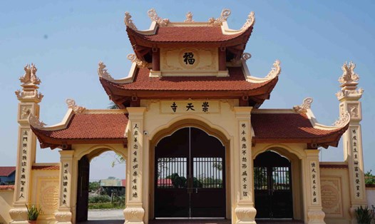 Chùa Dâu tại xã Nhật Tân, huyện Gia Lộc, tỉnh Hải Dương đang lưu giữ bảo vật quốc gia gần 700 tuổi. Ảnh: Công Hòa
