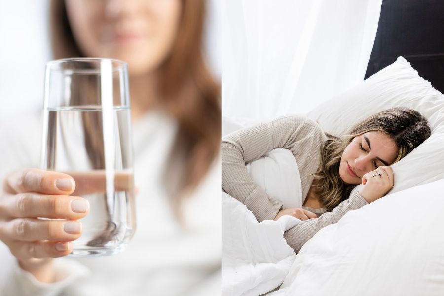 Drinking too little or too much water can affect sleep. Graphics: Linh Trang