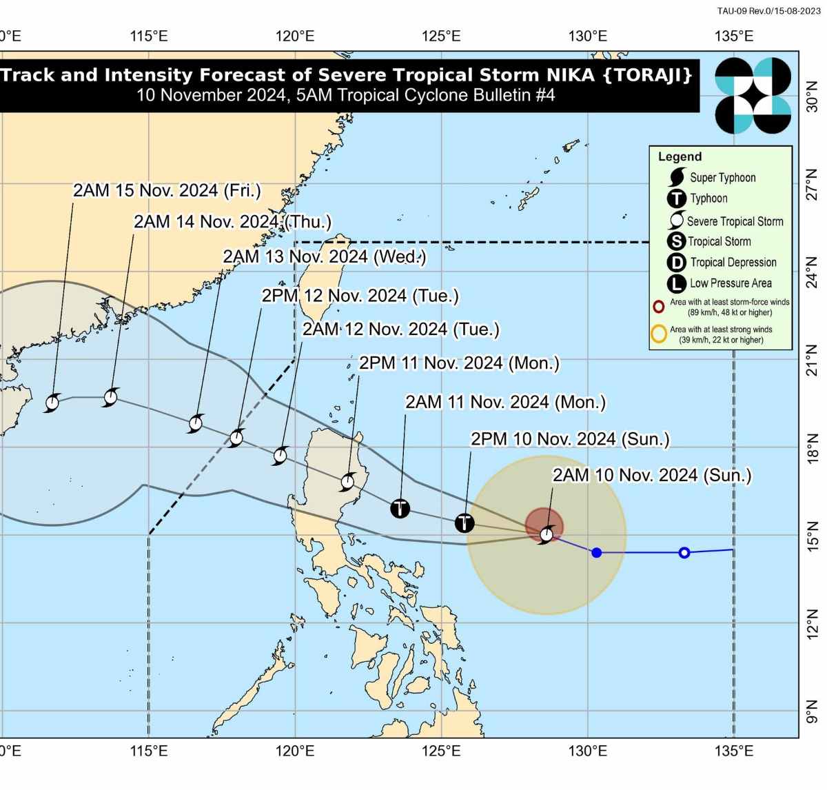 Bao so 8 du kien di vao Bien Dong khoang ngay 13-14.10. Anh: PAGASA